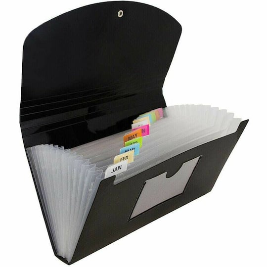 JAM Paper 5" x 10.5" 13-Pocket Expanding File, 2ct.